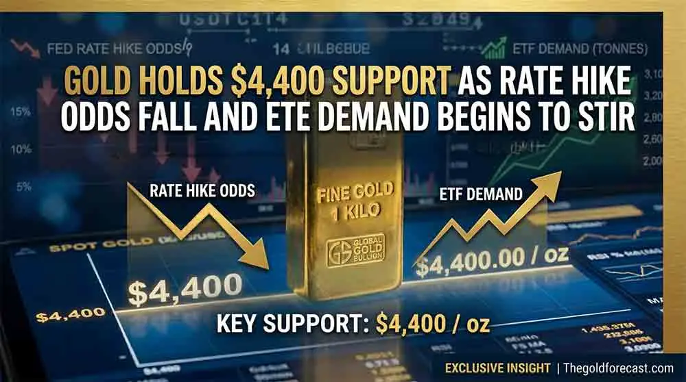 Gold holds $4,400 support, rate hike odds fall as ETF demand begins to stir teaser image